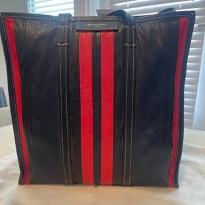 Balenciaga Bazar Stripe Shopper Tote Medium